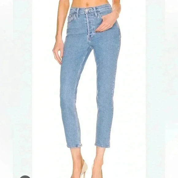 NWT Redone 90s high rise ankle crop Jeans light wash size 27 - Picture 1 of 4